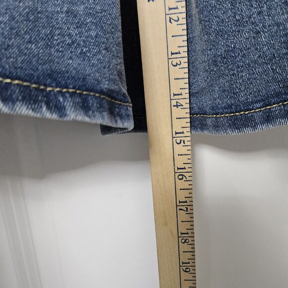 Indigo Ruffle Denim Mini Skirt Women’s L (30x15) Blue Bohemian Y2K Indie EUC - Picture 4 of 5